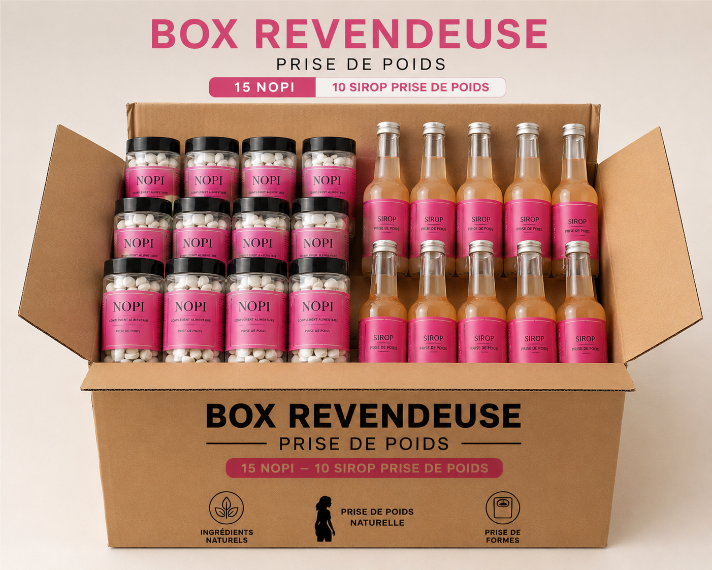 Box 1 revendeuse  (15 Nopi et 5 sirop produits )